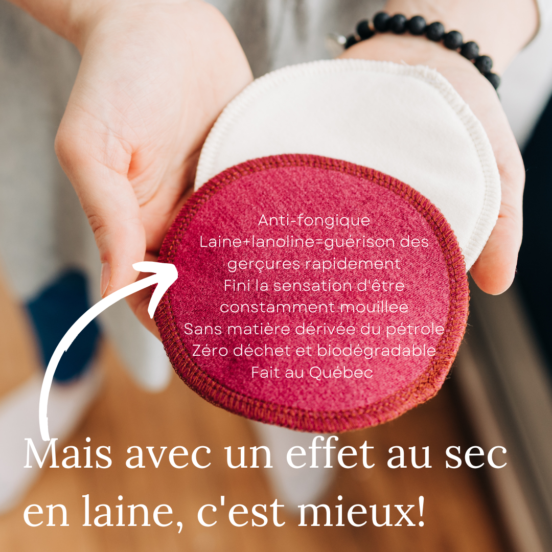 Effet au sec en laine pour allaitement Bloome